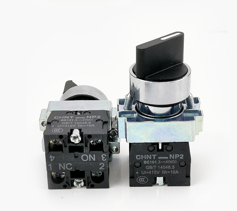 正泰按钮np2-bd33二位复位三位锁定常开旋钮开关按钮