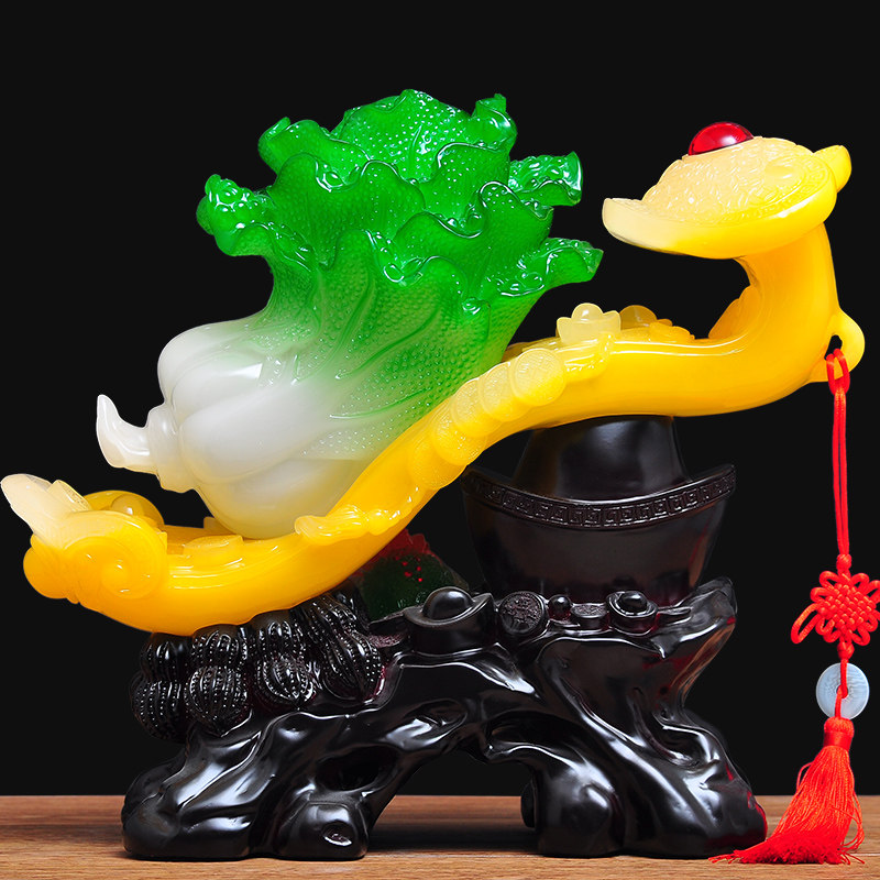 如意百财白菜摆件客厅酒柜装饰品店铺开业礼品摆件