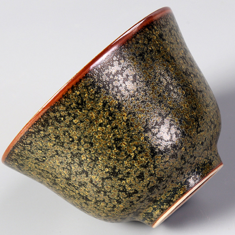 鎏金茶杯黄金杯金色天目鎏金品茗杯主人单杯金油滴茶叶末釉建盏