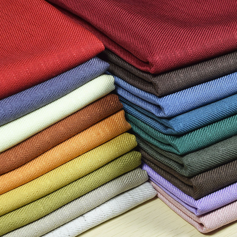 春夏棉麻粘纤斜纹纱卡布料素色裤子风衣帽子布面料