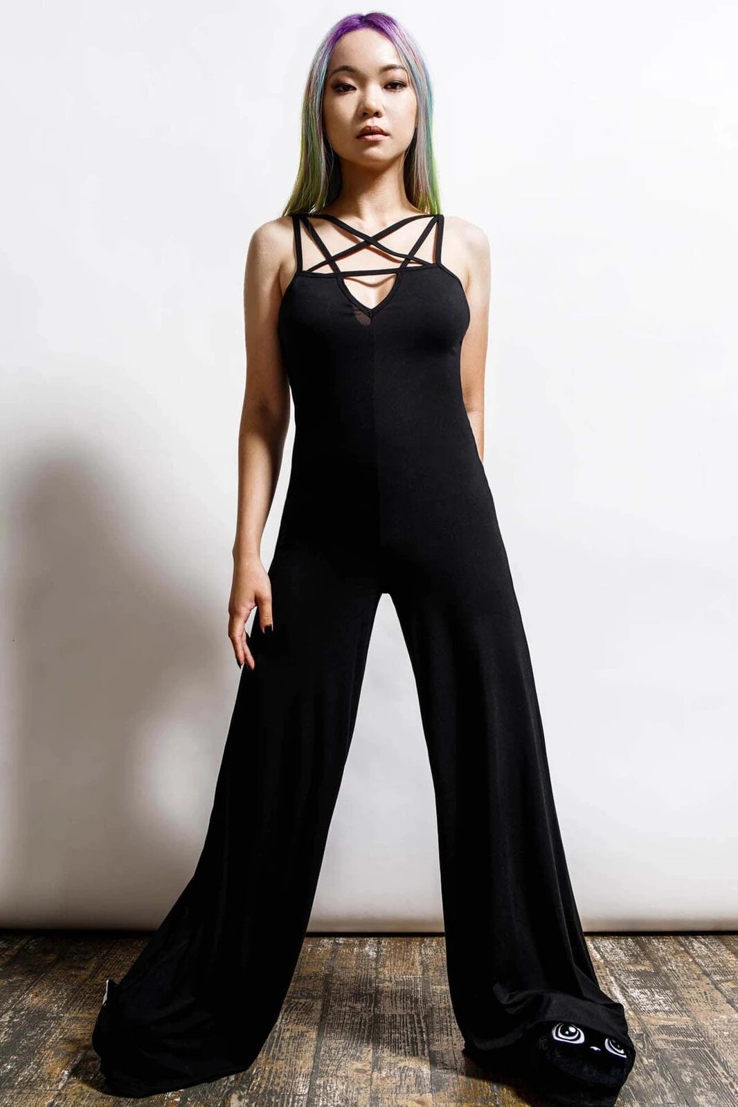 恋物制造killstar哥特朋克镂空修身吊带连体衣长裤连体衣