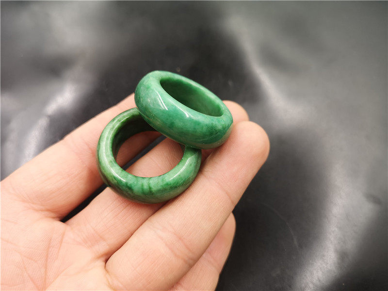铁龙四海玉器干青生铁翠玉戒指男款大号青阳戒指
