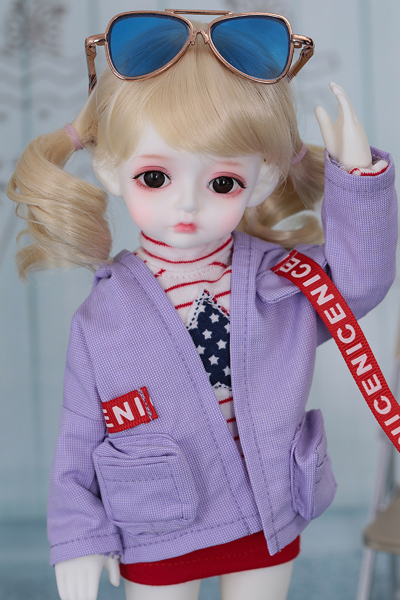 娃衣新品bjd娃娃sd莎拉短裙休闲套装紫色bjd