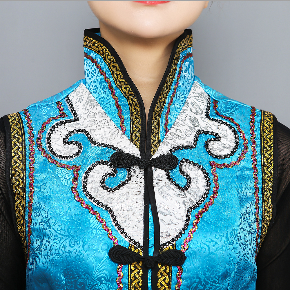 马甲内蒙古蒙古族服饰坎肩短款修身民族风舞台演出马夹