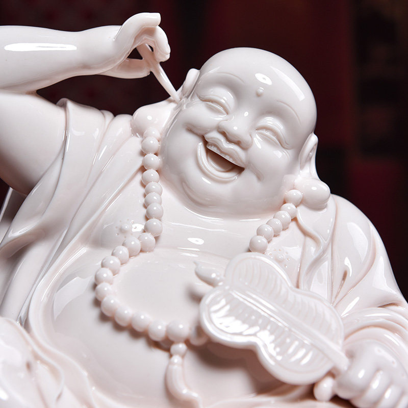 戴玉堂陶瓷弥勒佛笑大肚居家供奉佛像德化白瓷摆件