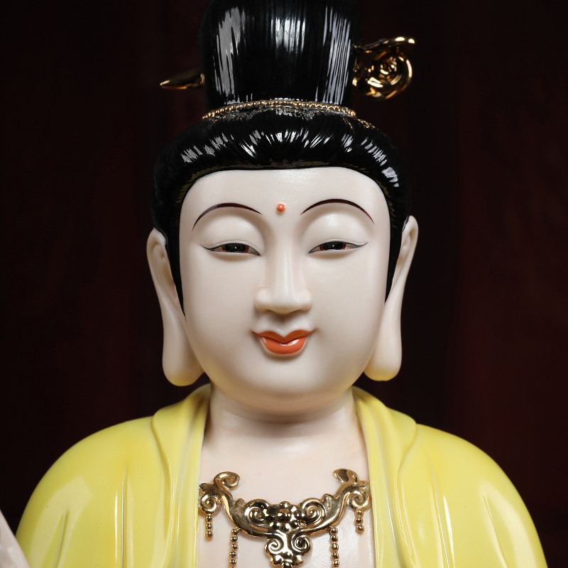 神像戴玉堂娘娘陶瓷花神家用供奉老母德化万花摆件