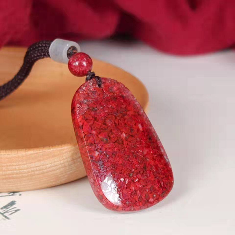 吊坠晶体透光朱砂男女女款本命年无事情侣项坠项坠