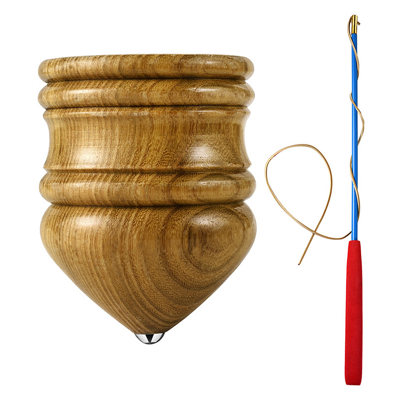 实木槐木陀螺少年儿童成人健身木质打驼鞭绳木头陀螺