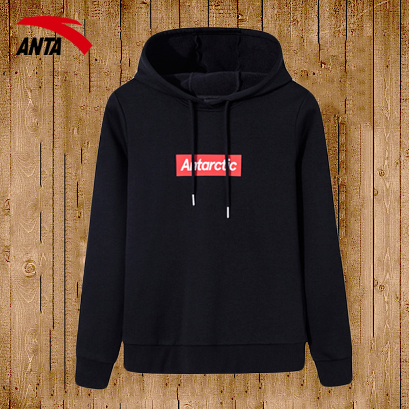 安踏卫衣女连帽外套2022新款春季休闲女装官方旗舰正品加绒运动服