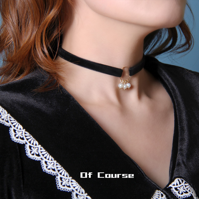 当然复古黑色丝绒choker简约百搭颈链短款项圈项链