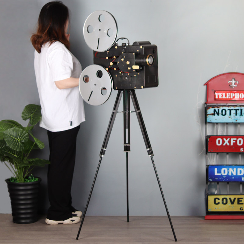 复古放映机模型铁艺怀旧电影拍摄道具影院仿真老物件装 饰品摆件抖音