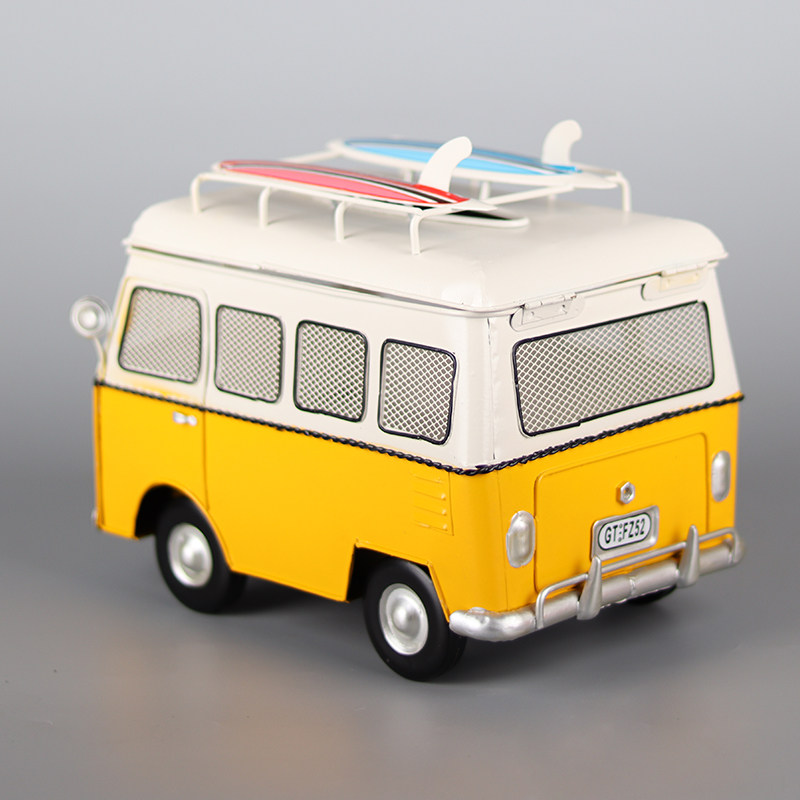 复古大众t1汽车巴士模型怀旧客厅酒吧咖啡厅装饰摆件