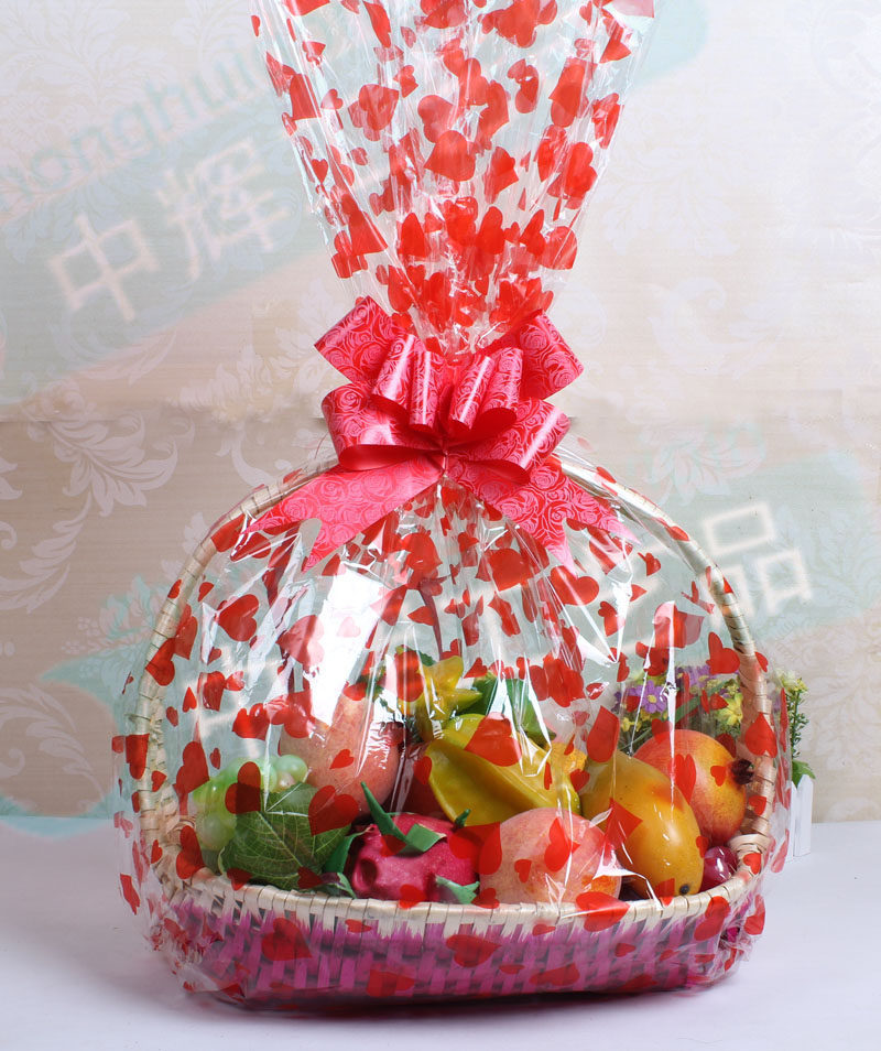 生日礼品礼物毛绒玩具包装袋纸水果篮包装袋蝴蝶结彩带拉花可批发