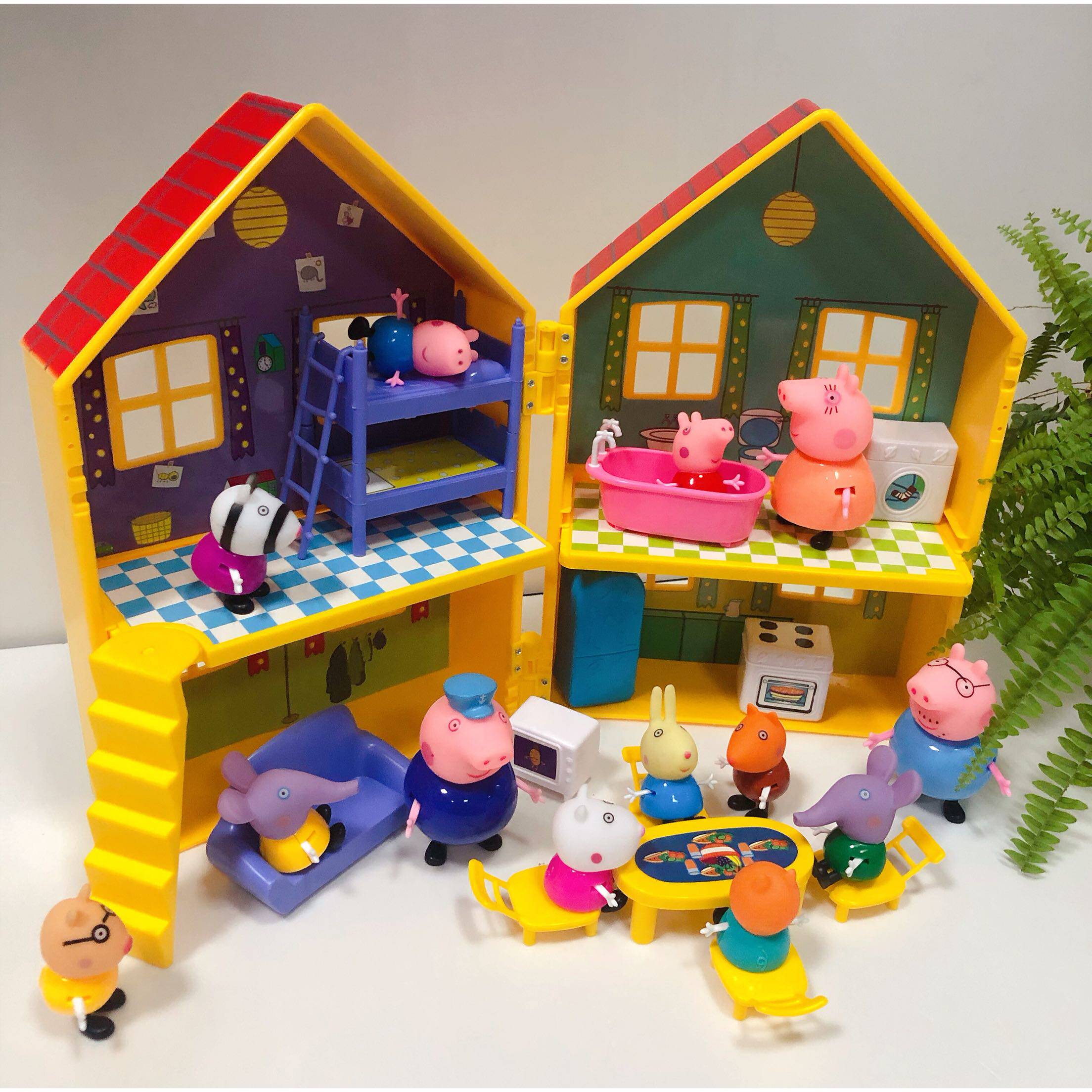 小猪过家家玩具佩琪黄色豪华别墅公主屋佩佩猪家庭套装生日礼物