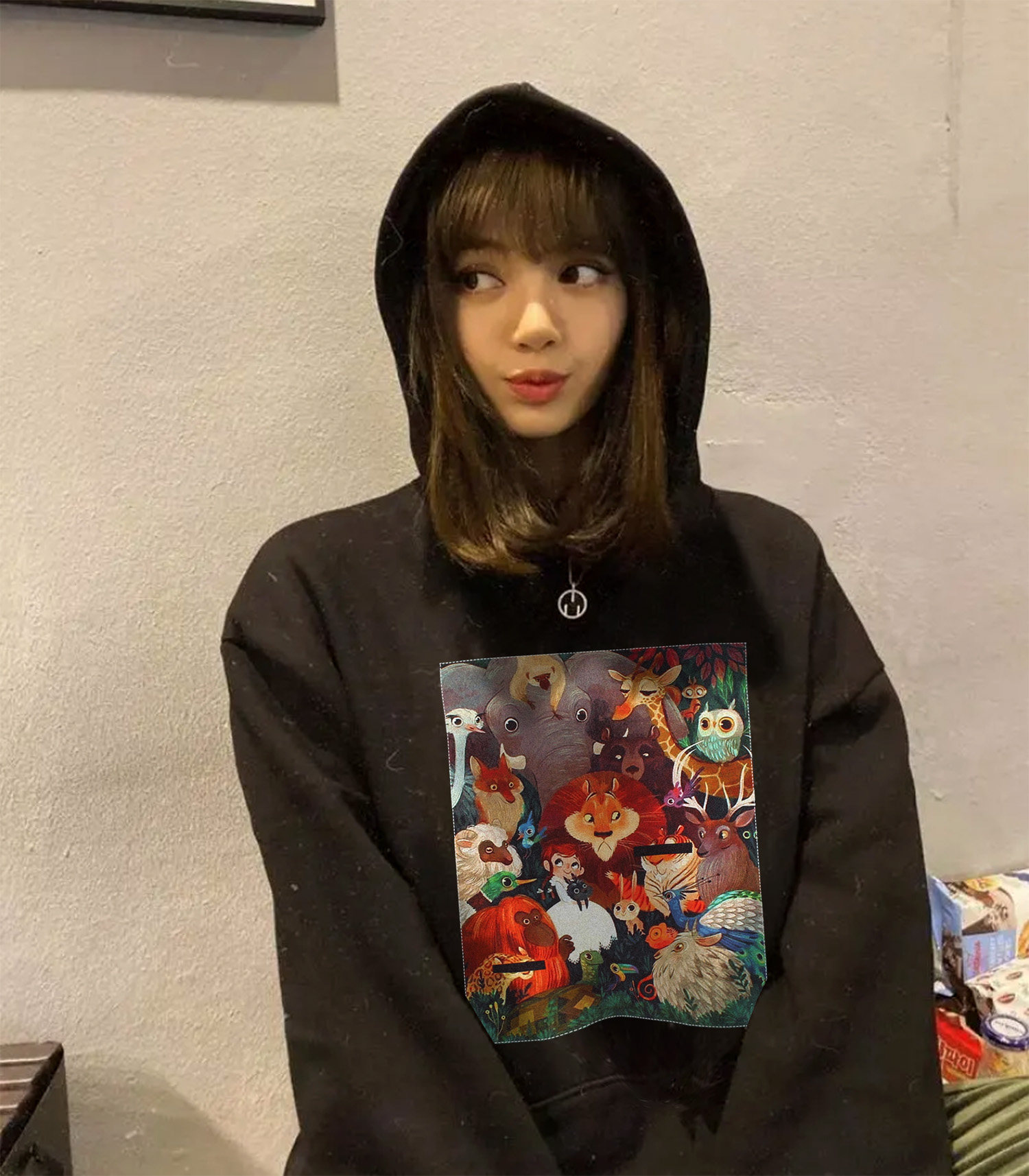 lisa同款卫衣女薄款连帽衫加绒上衣套头长袖韩版卫衣