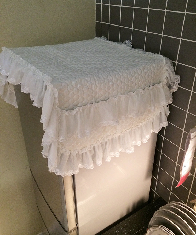 冰箱开门防尘简约盖布单开门布盖巾现代丝边蕾丝冰箱防尘罩