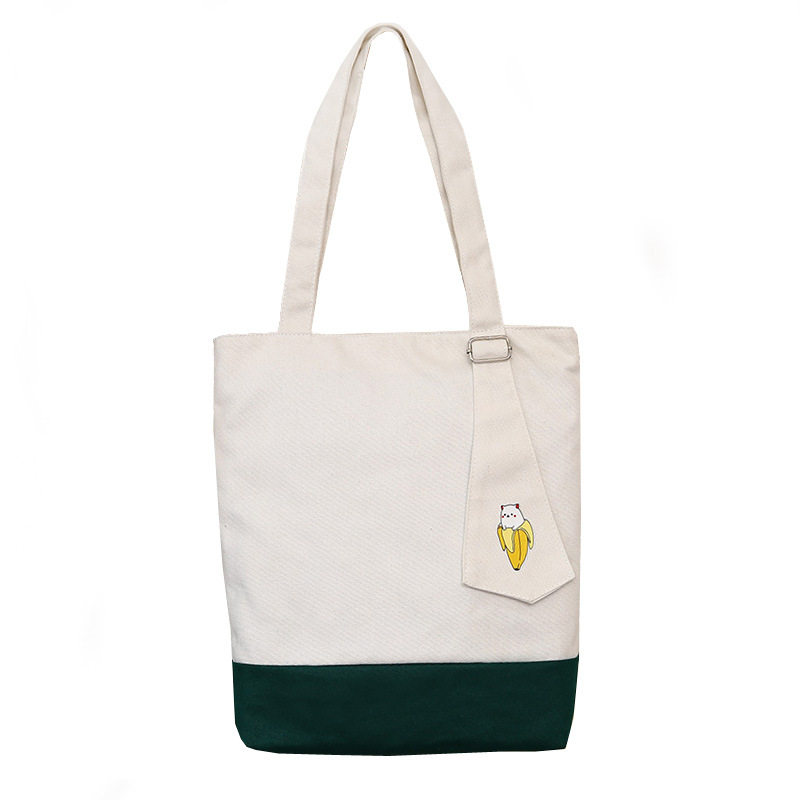 个性时尚撞色帆布包新款学生原宿手提袋文艺chic通用款女包