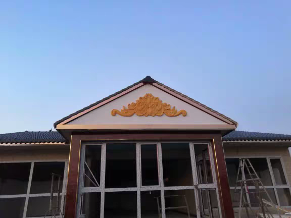 外墙山花仿门头构件欧式别墅浮雕定制泡沫装饰砂岩浮雕成品eps