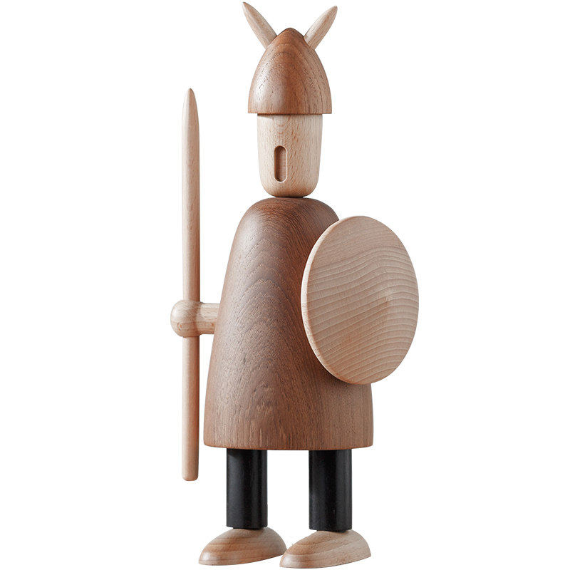 北欧欧风实木木制维京人木偶欧式家居客厅摆件摆件