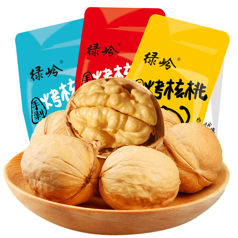 绿岭烤核桃108g3袋薄壳新货手剥熟仁纸皮核桃薄皮蜂蜜味