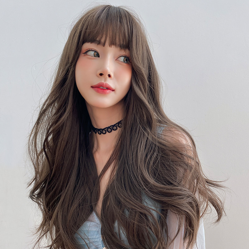 假发刘海长卷波浪大波微卷修脸蓬松空气网红日常整顶假发