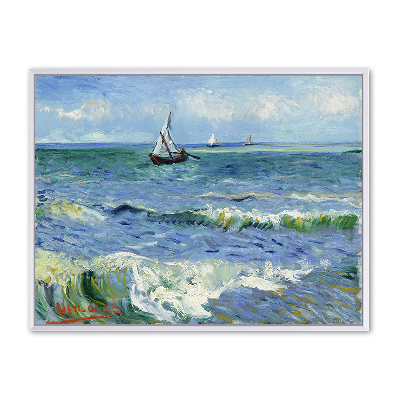 大海梵高油画客厅装饰画床头卧室挂画玄关名画油画