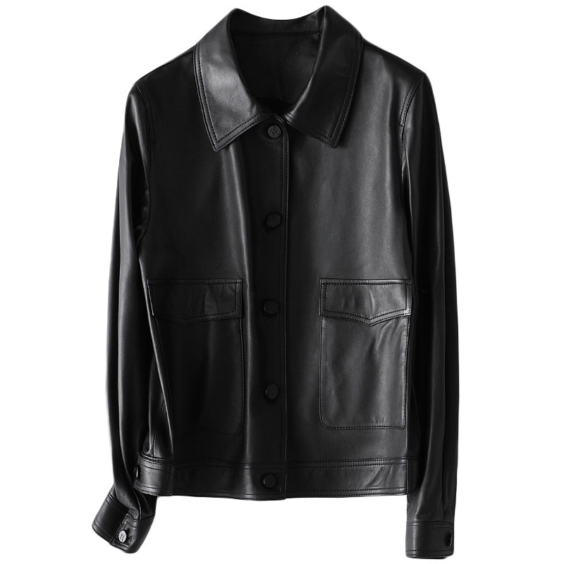 憨厚皇后春秋真皮皮衣女士短款皮夹克2021年时尚新款皮衣