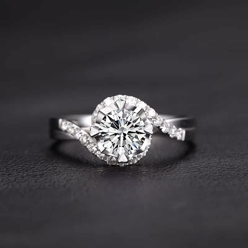 豪华四爪戒托珂兰18kpt950铂金结婚订婚制女戒托