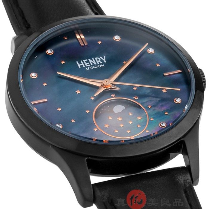 日本代购henrylondon女款贝壳星空月相镶钻表盘欧美腕表