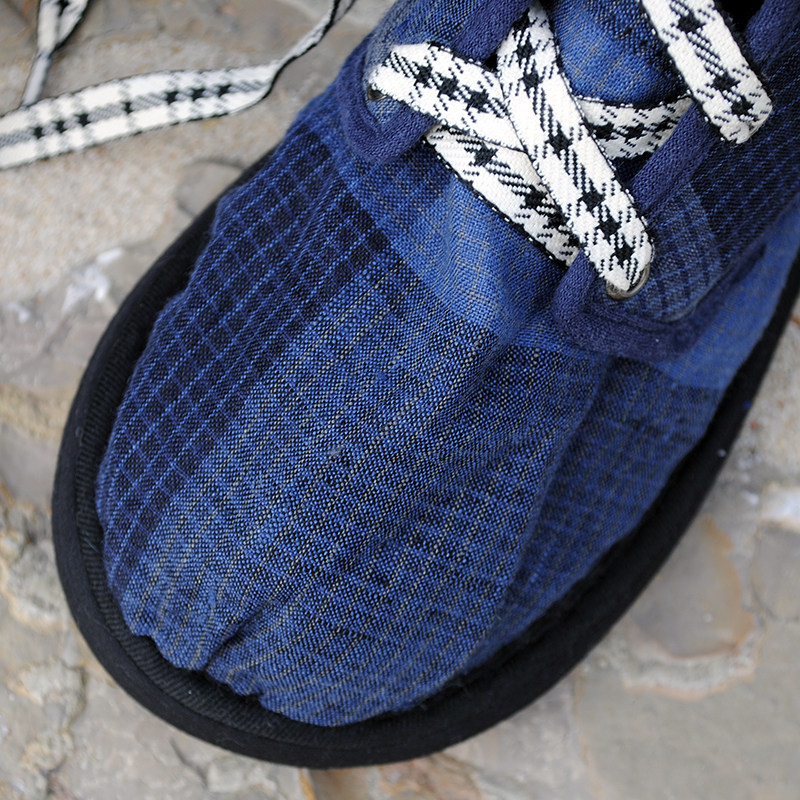 千层手工布鞋男鞋女鞋老粗粗布单鞋春秋系带高帮鞋