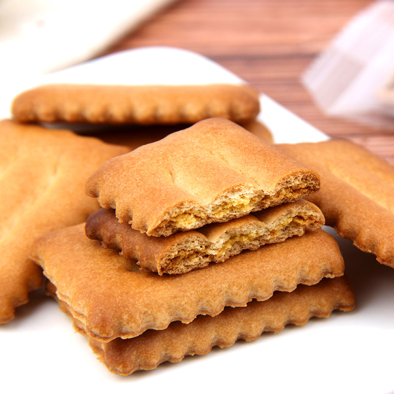 韩国ddung/冬己咸蛋黄饼干小枕头100g*4袋红豆夹心饼干休闲零食品