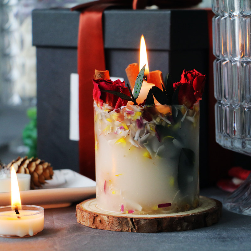 timepharmacy玫瑰永生花手工干花香薰蜡烛礼盒创意生日香薰蜡烛