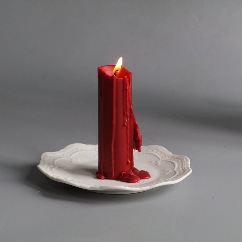 蜡烛timepharmacy手作红色香薰套装摆件大豆无烟烛台