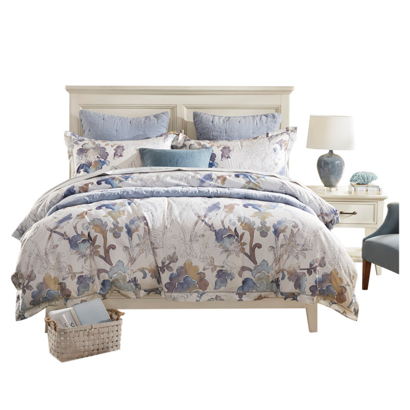 harborhouse新疆棉家家纺全棉床单被套贡缎四件床品套件