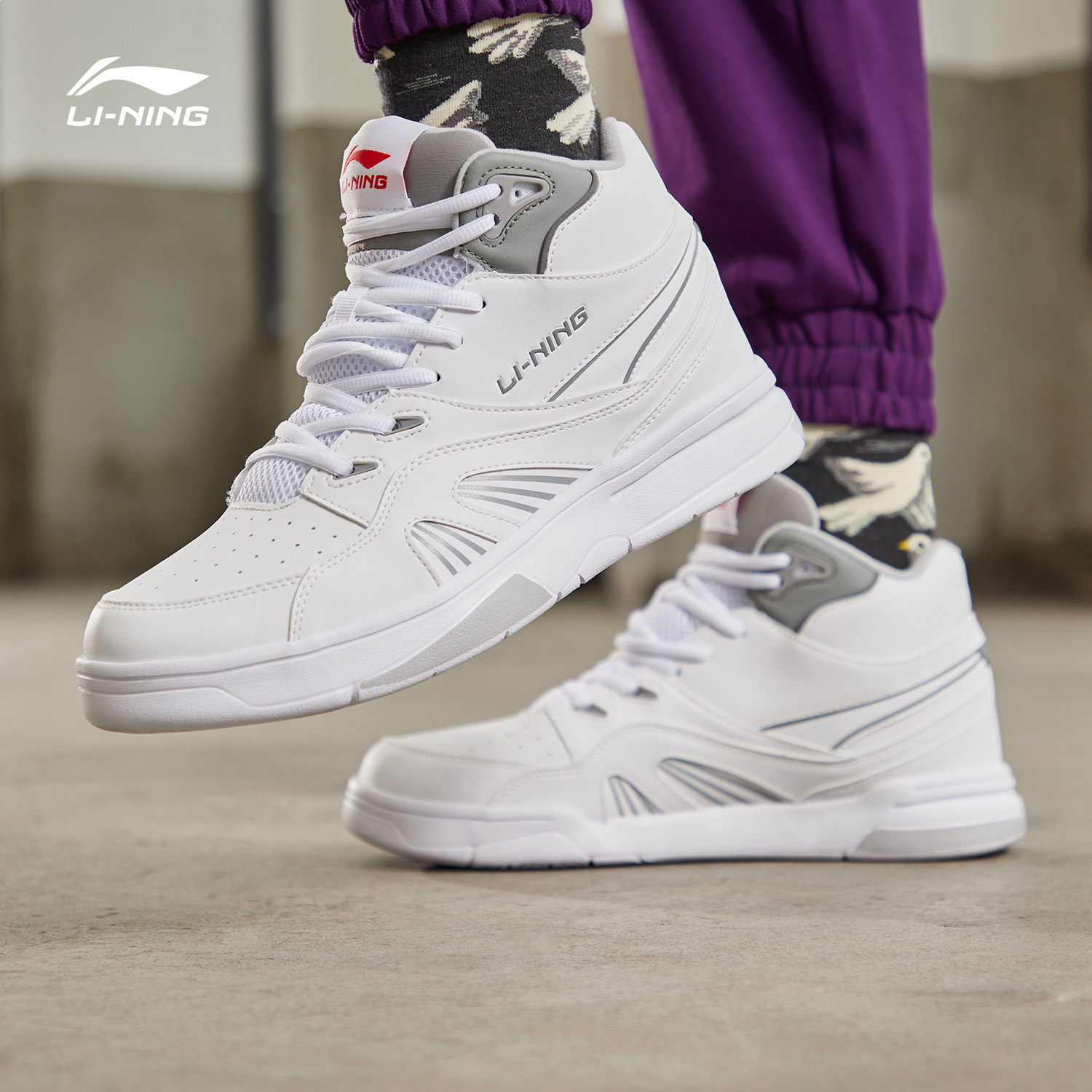 李宁休闲鞋男鞋2019新款937 lte轻便休闲板鞋时尚潮流高帮运动鞋