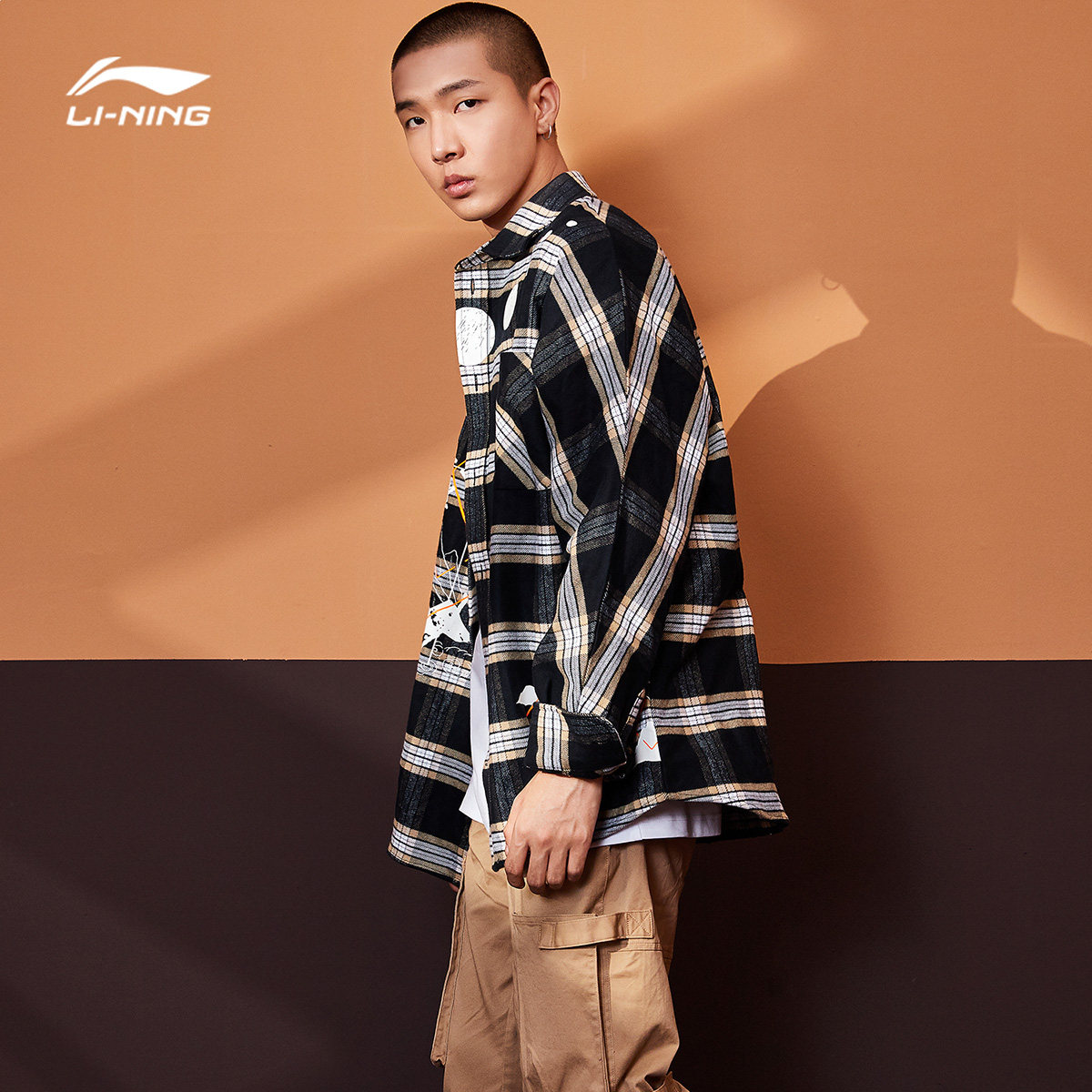 华晨晨宇心选中国李宁时装周走秀系列衬衫男子运动polo衫