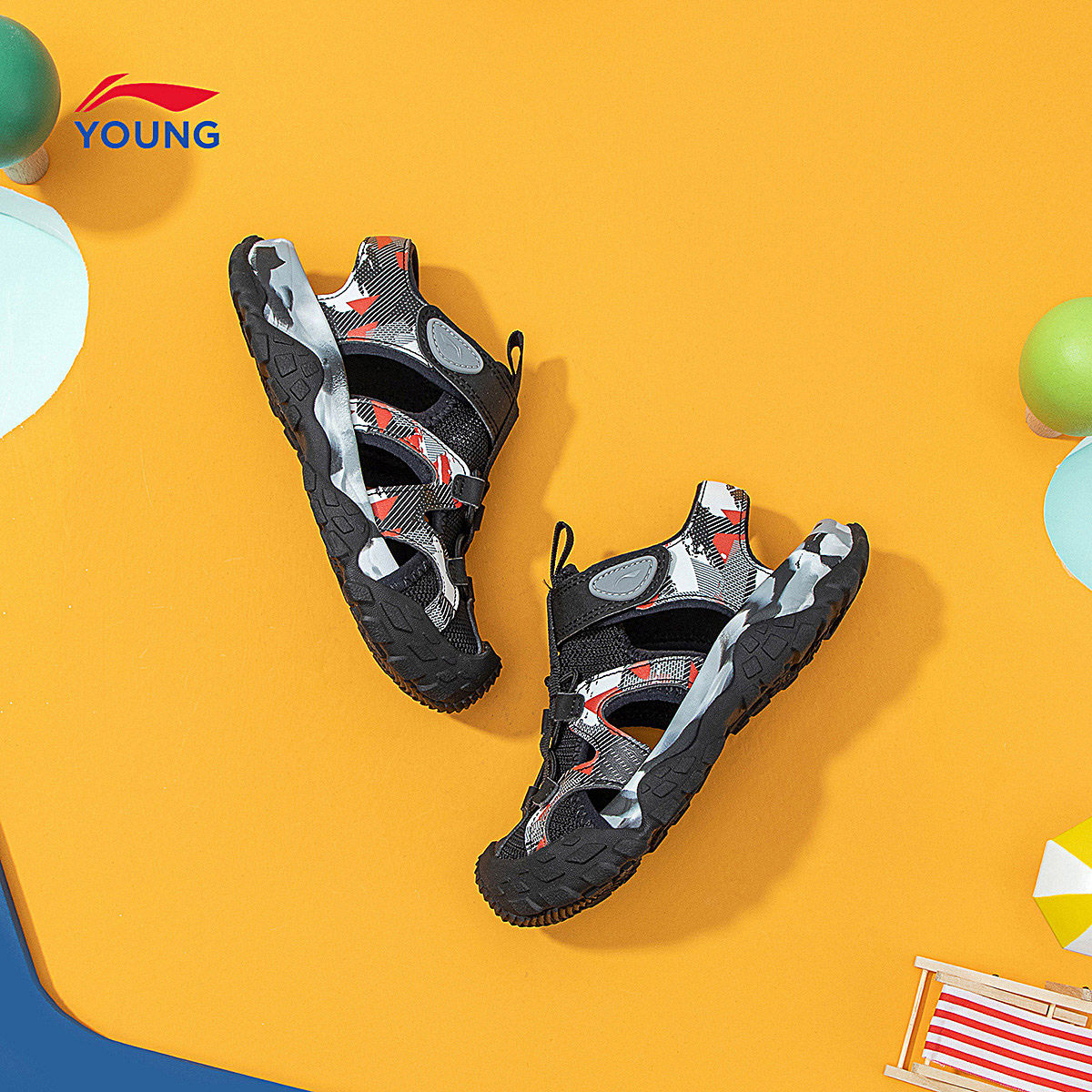 李宁童鞋凉鞋男女大童休闲鞋新款包头时尚经典鞋子运动沙滩鞋