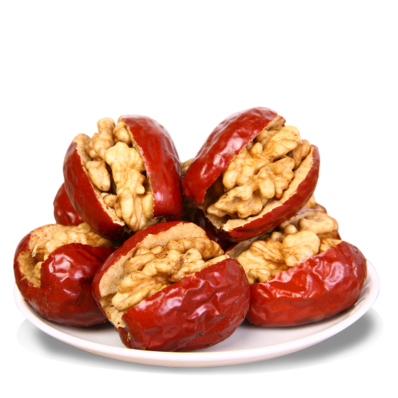 丫丫新疆大红红枣核桃仁山西250g2袋夹心早餐枣类制品