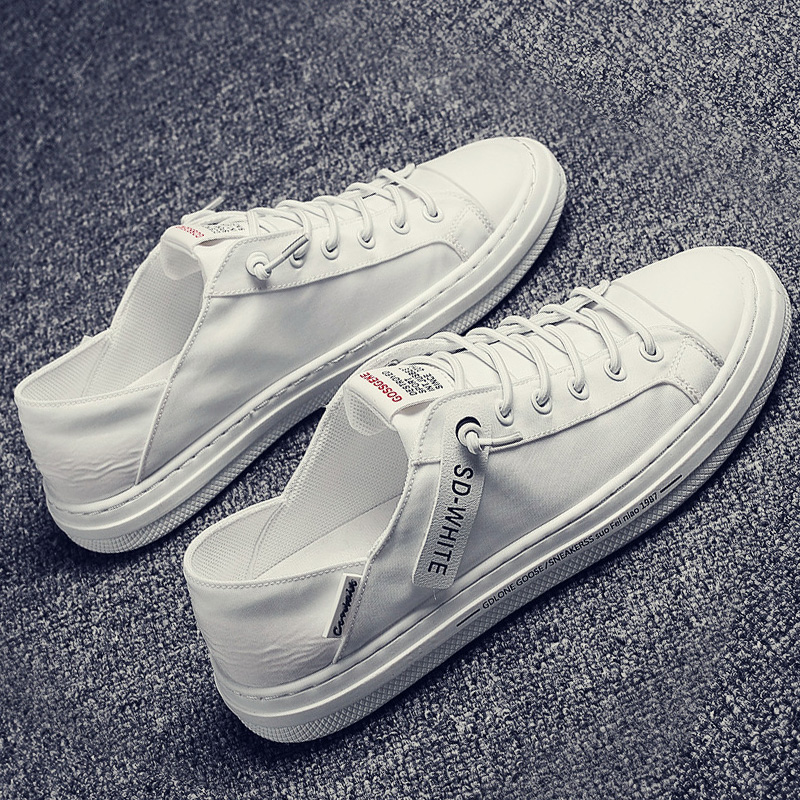 男鞋春季帆布鞋男韩版潮流百搭透气布鞋一脚蹬懒人两穿半拖鞋潮鞋