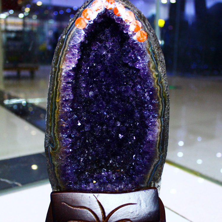 天然紫晶洞摆件 水晶洞 招财洞 聚宝盆紫水晶洞紫晶洞摆件