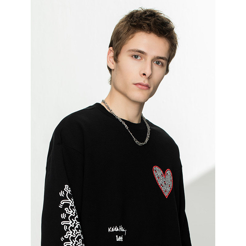 keithharing联名lee新品舒适舒适多多色圆领卫衣卫衣