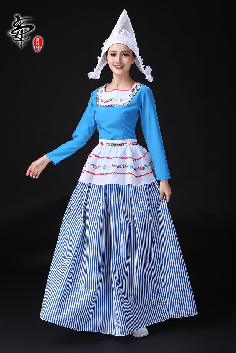 服装新款国外运动会走秀荷兰传统舞蹈定做吴佩慈民族服装