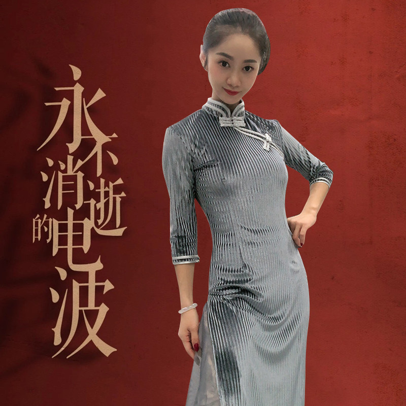 现代表演出服装女舞蹈永不消逝的电波舞剧渔光曲民国旗袍群舞艺考