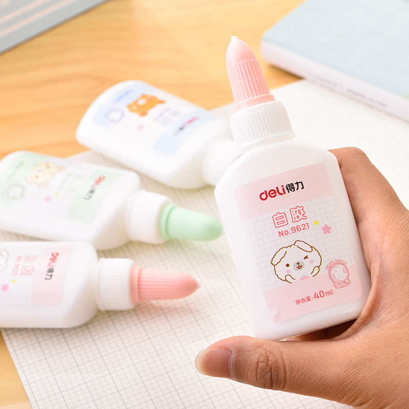 6瓶得力白胶小学生用美术手工课白乳胶水可水洗液体胶幼儿园儿童用diy