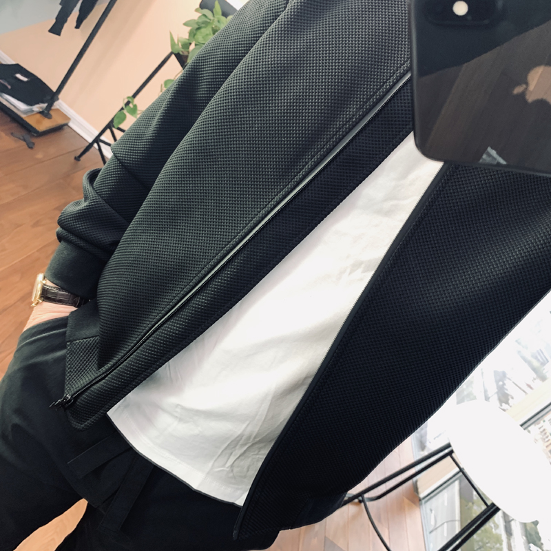 老客看过来！上身太帅了！2019春季新款男士棒球领修身夹克外套