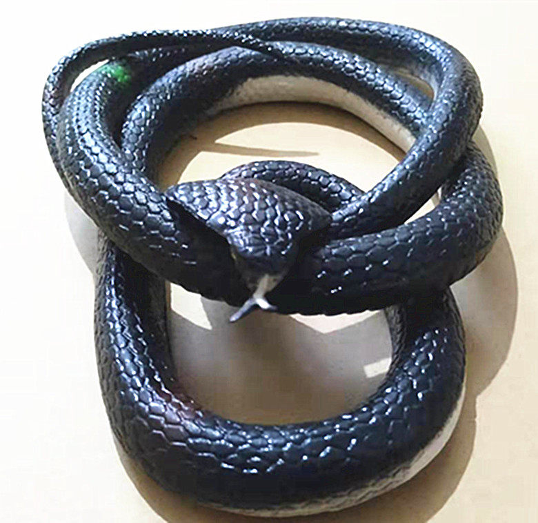 长120厘米仿真蛇橡胶蛇软胶蛇假蛇黑色眼镜蛇田蛇动物蛇整蛊玩具