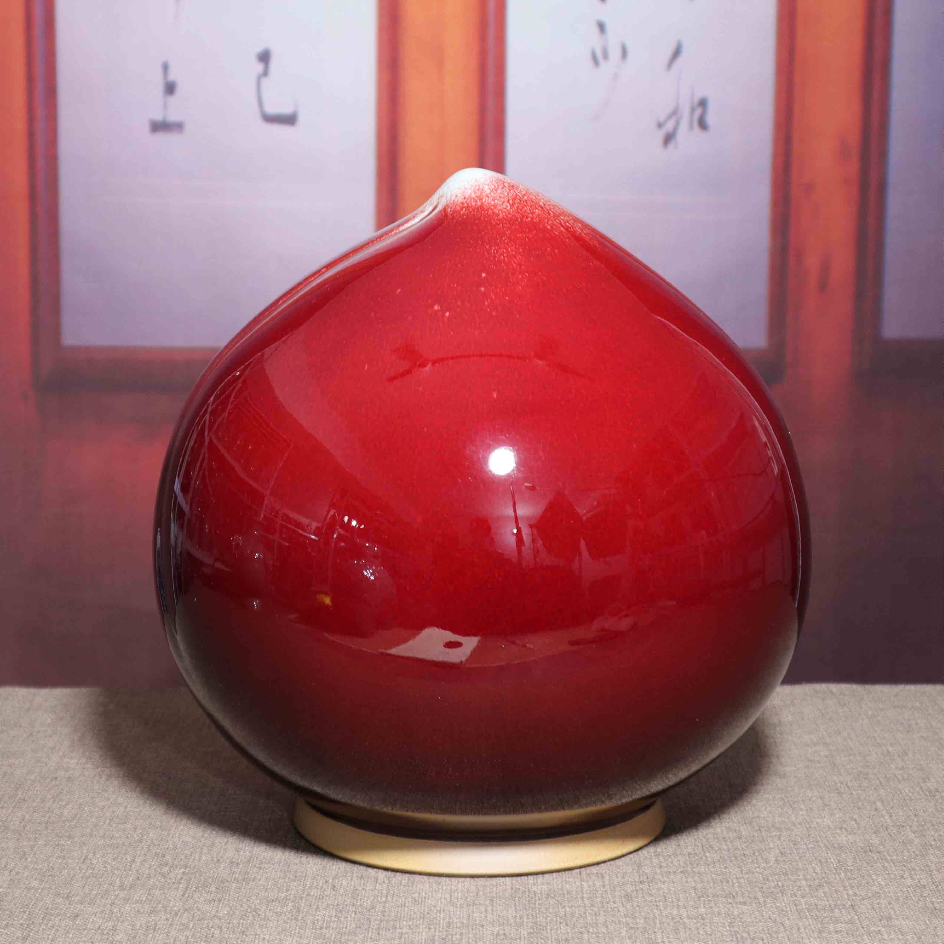 禹州钧瓷花瓶温家钧窑陶瓷摆件生日贺寿送长辈摆件