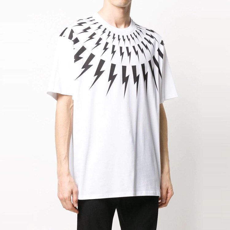 neilbarrett新款经典闪电宽松男士圆领短袖bjt726sn503pt恤