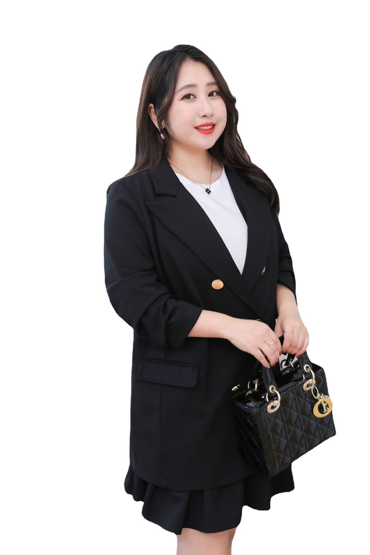 300斤西装职业ol半身宽松胸围加肥新胸围春装大码女装