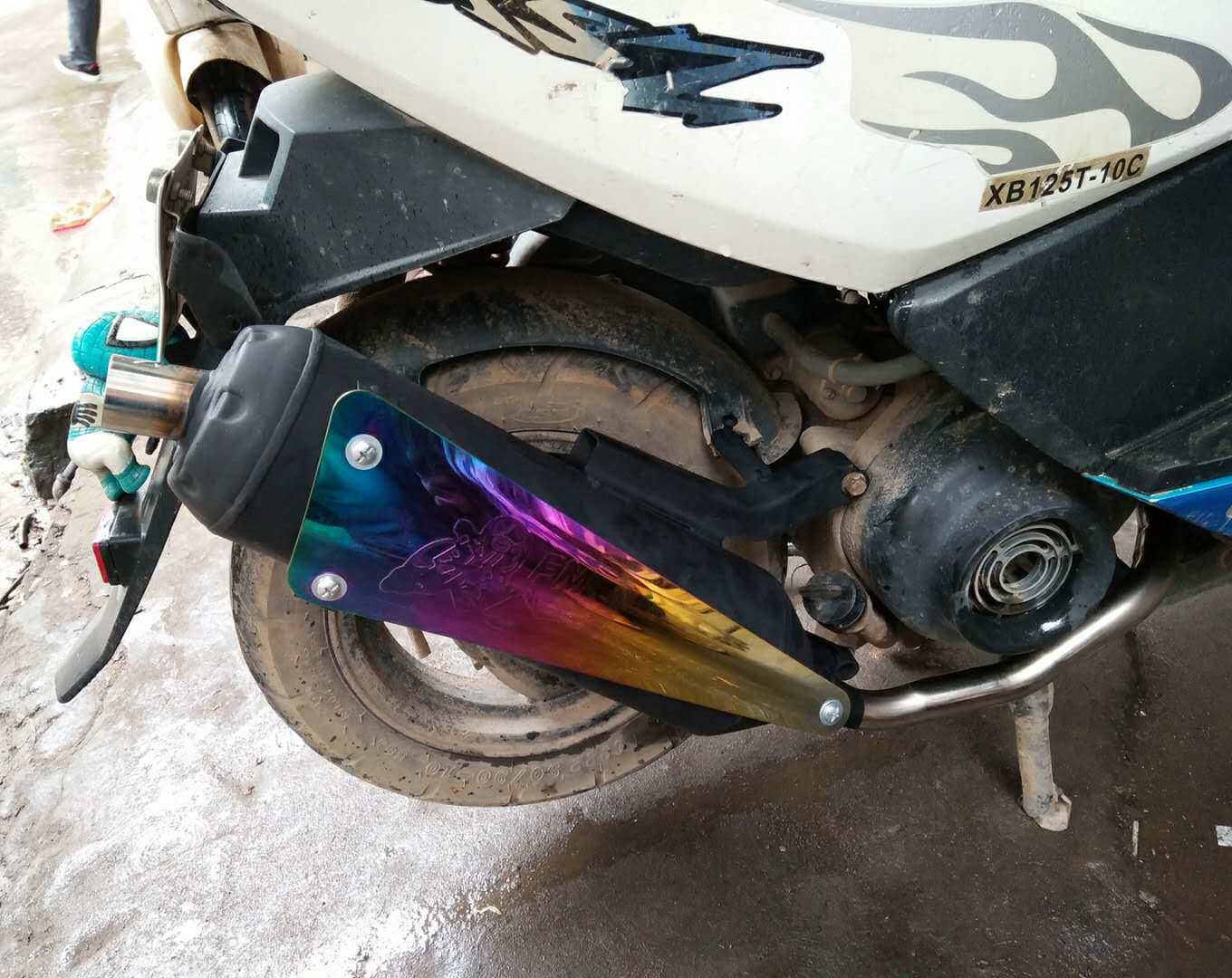 改装摩托车回压直排烟通排气管炸街鬼火福喜巧格125雅马哈gy6非fm